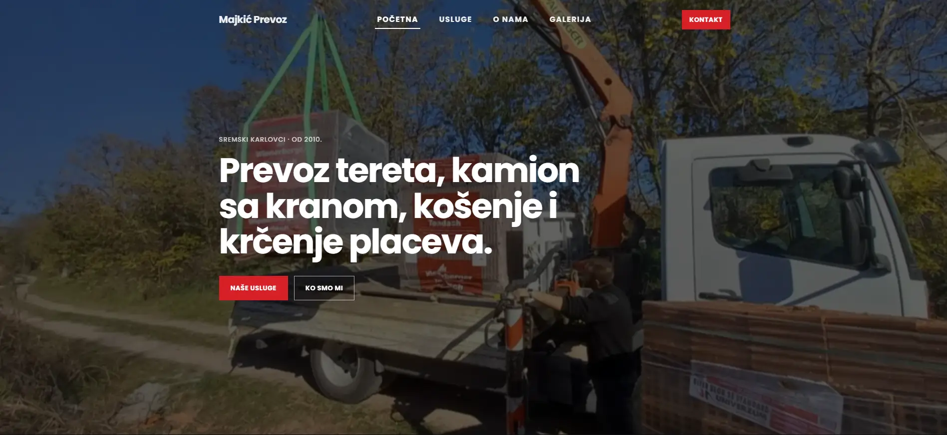 Majkić prevoz danas: kamion na delu preko celog ekrana, odmah se vidi posao